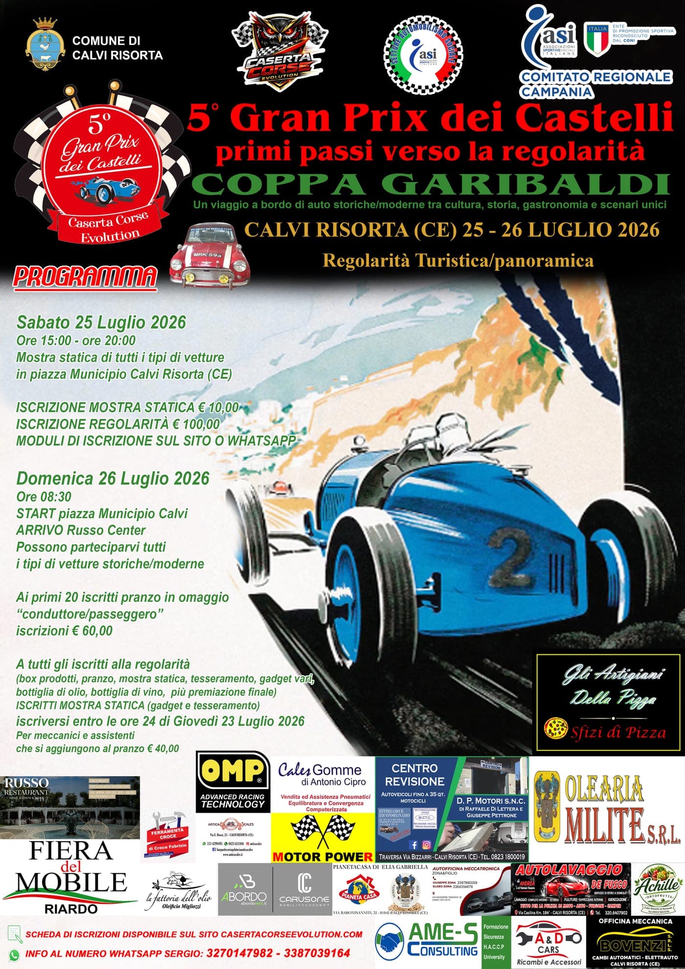 Locandina 5° Gran Prix dei Castelli 2026 - Caserta Corse Evolution